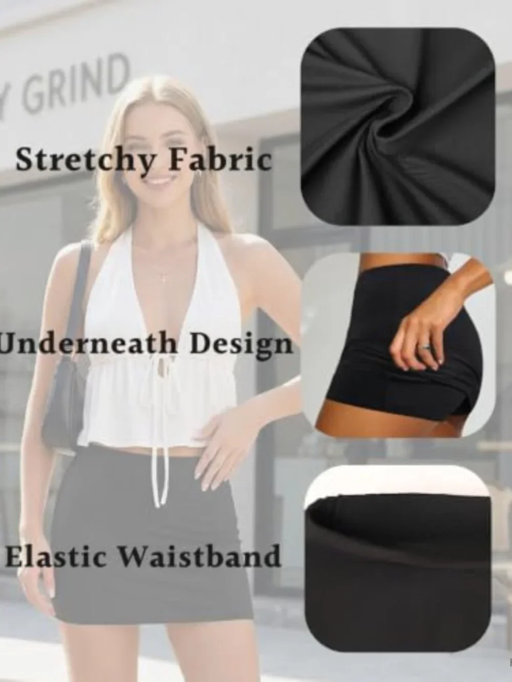 High Waisted Bodycon Skort with Built-In Shorts Leopard Print Stretchy Pencil